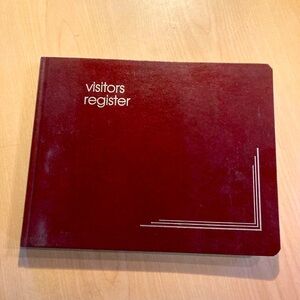 Red Visitors Register Book brand
New